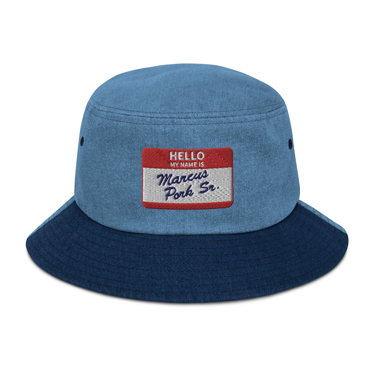 Denim Name Tag Bucket Hat
