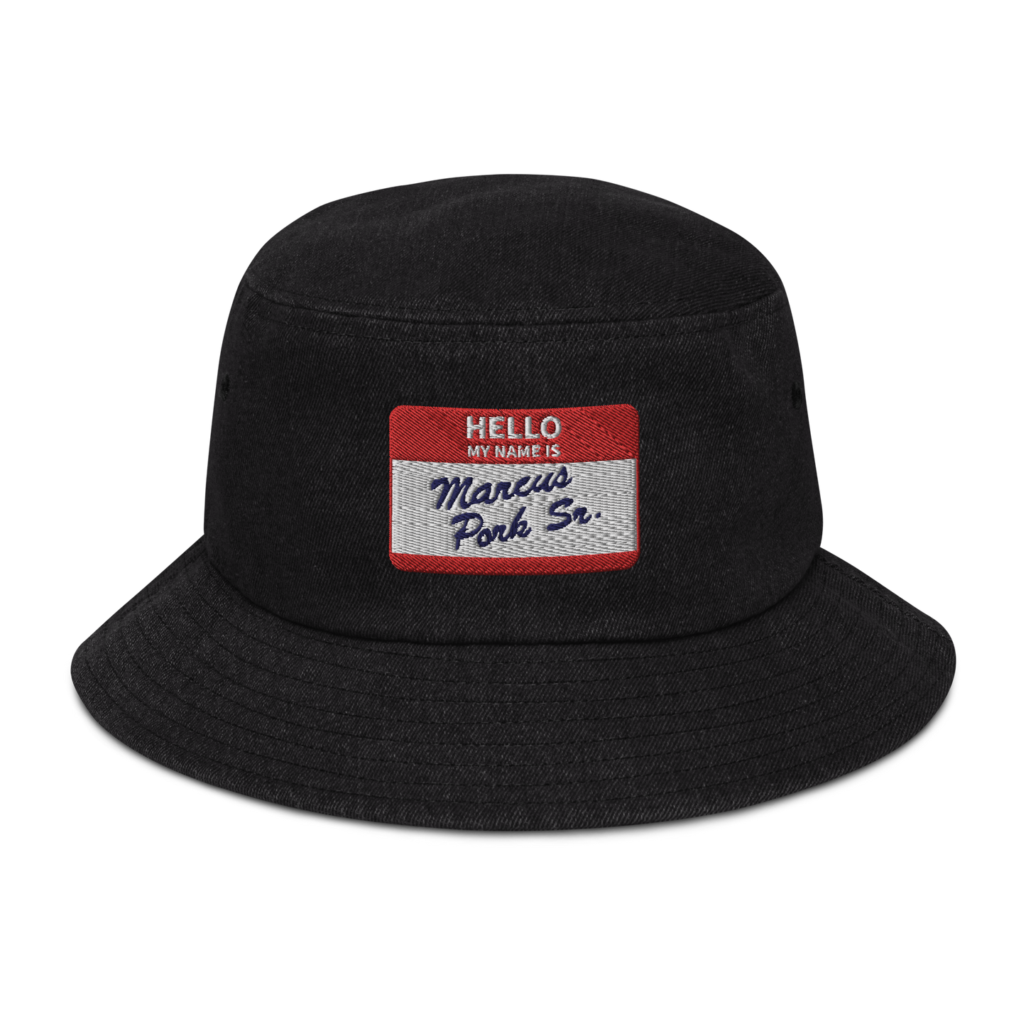 Denim Name Tag Bucket Hat