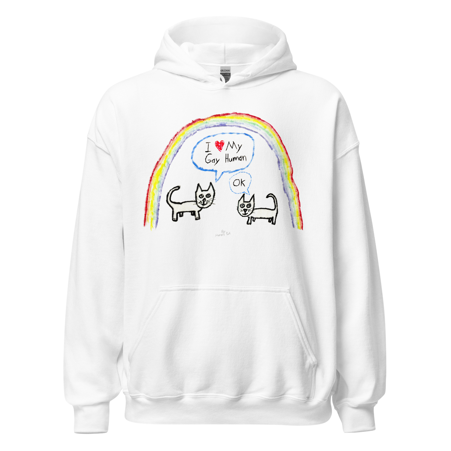 I Love My Gay Human Hoodie (Cats)